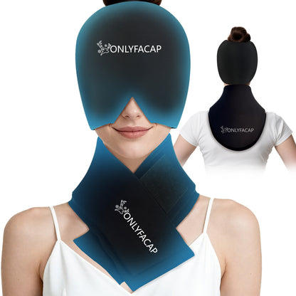 Onlyfacap Migraine Relief Cap and Neck Ice Pack Set
