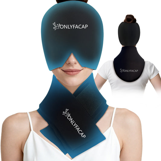 Onlyfacap Migraine Relief Cap and Neck Ice Pack Set
