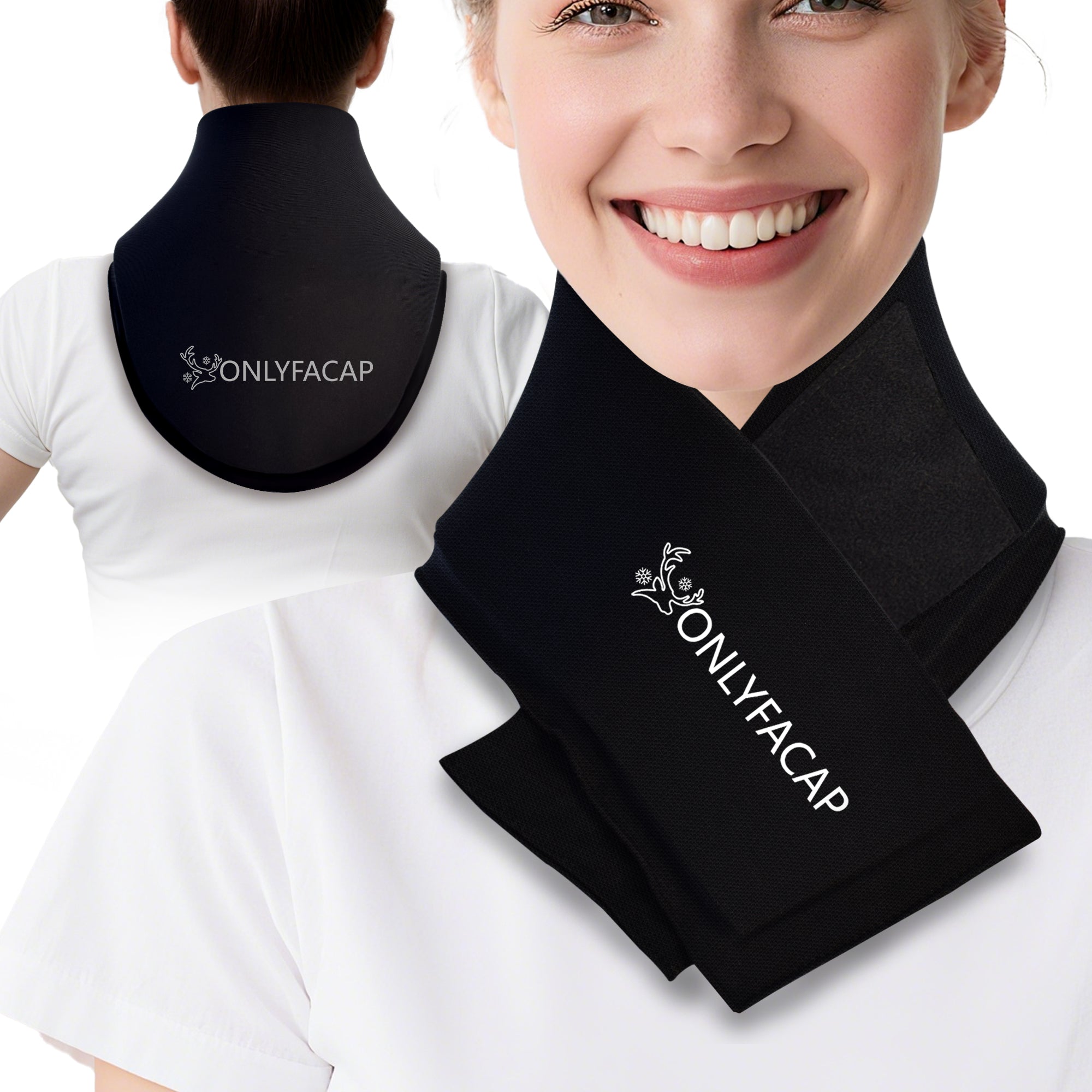 Flexible Neck Ice Pack Wrap,Over 20 Minutes of Cold and Hot Therapy, Adjustable Gel Neck Brace for Relief of Pain, Swelling, Sprains, Office Pressure, Unisex Cervical Support