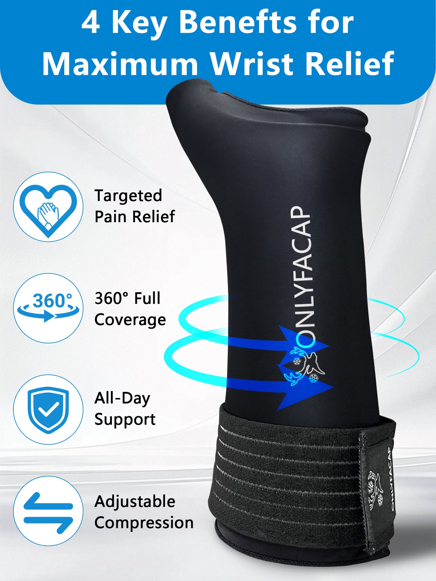 Onlyfacap Wrist Ice Pack Wrap