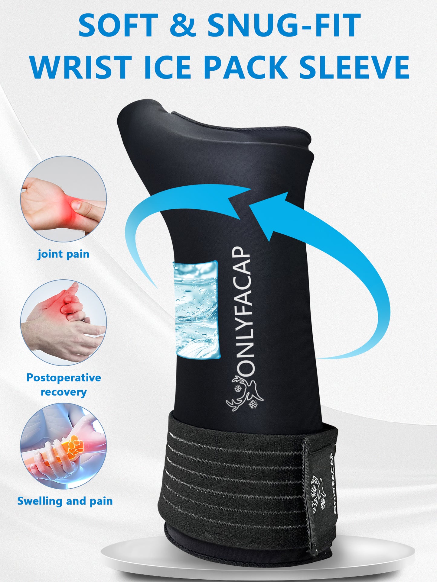 Onlyfacap Wrist Ice Pack Wrap