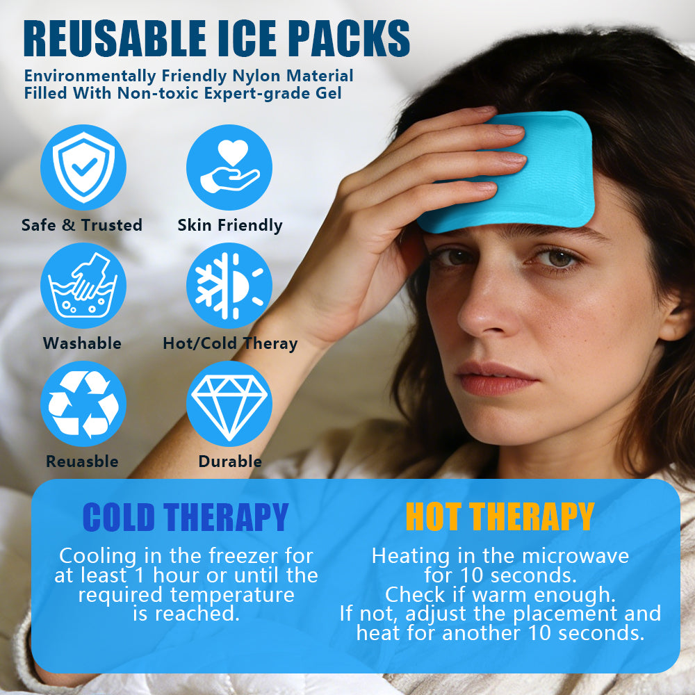 Hot and cold compress ice packs - 6-pack