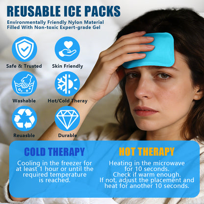 Hot and cold compress ice packs - 6-pack