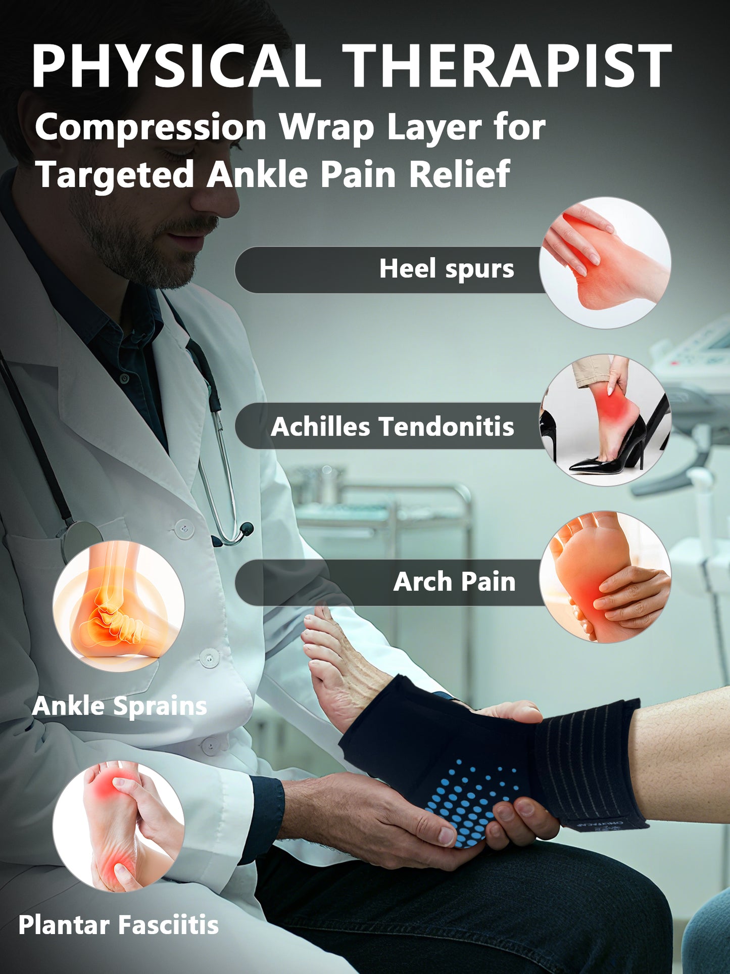 Onlyfacap Plantar Fasciitis Ankle Ice Pack Wrap