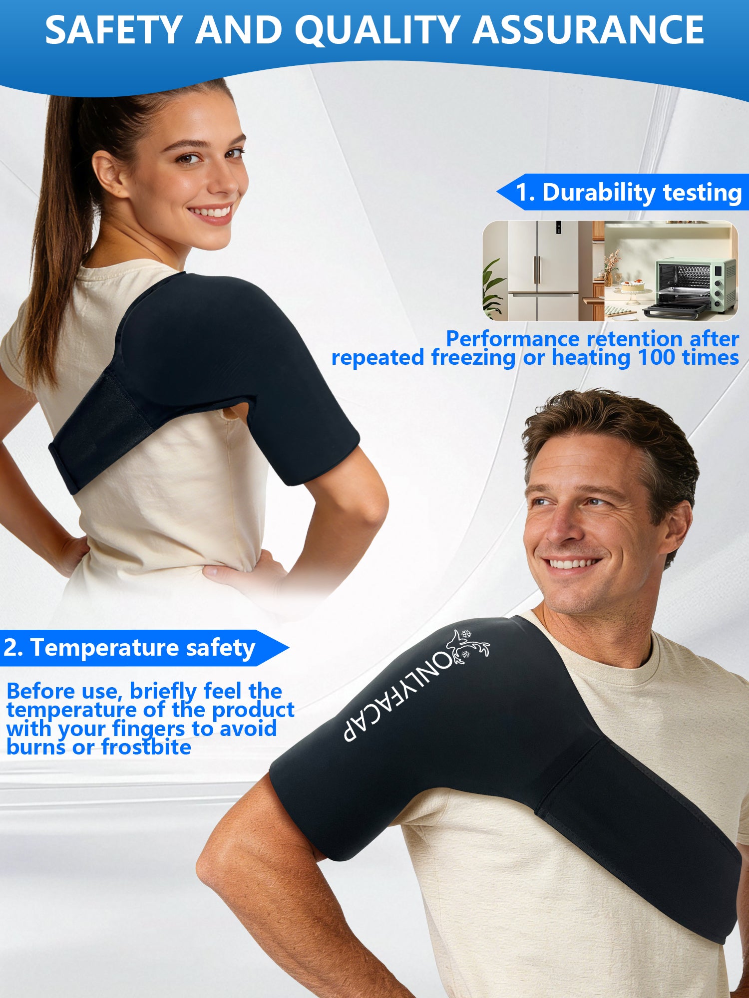 Flexible Shoulder Ice Pack Wrap, Ice Packs for Injuries Reusable Rotator Cuff, Cold Compression Sleeve for Pain Relief, Tendonitis, Bursitis & Swelling, Fits Left and Right Arm
